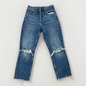 Abercrombie & Fitch Jeans Size 26 Women's Ultra High Rise Mom‎ Jean Raw hem Crop